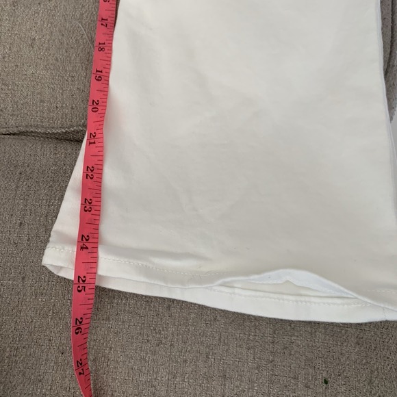 Express Cropped Flare High Rise White Jeans Women Size 14R Button Fly - Picture 9 of 9